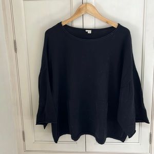 JJill cotton pullover sweater with “kangaroo pouch pocket “. Size XL, black